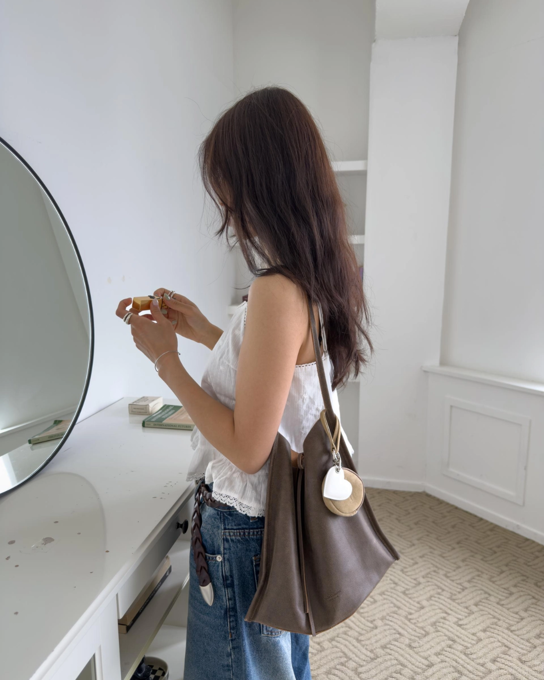 BUCKS AND LEATHER 056 Flat Shoulder Bag