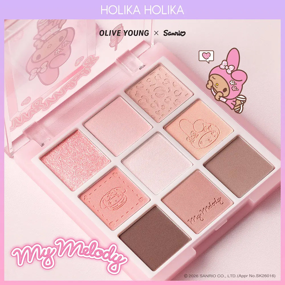 HOLIKA My Fave Mood Eye Palette | Free Sanrio Mirror Keyring