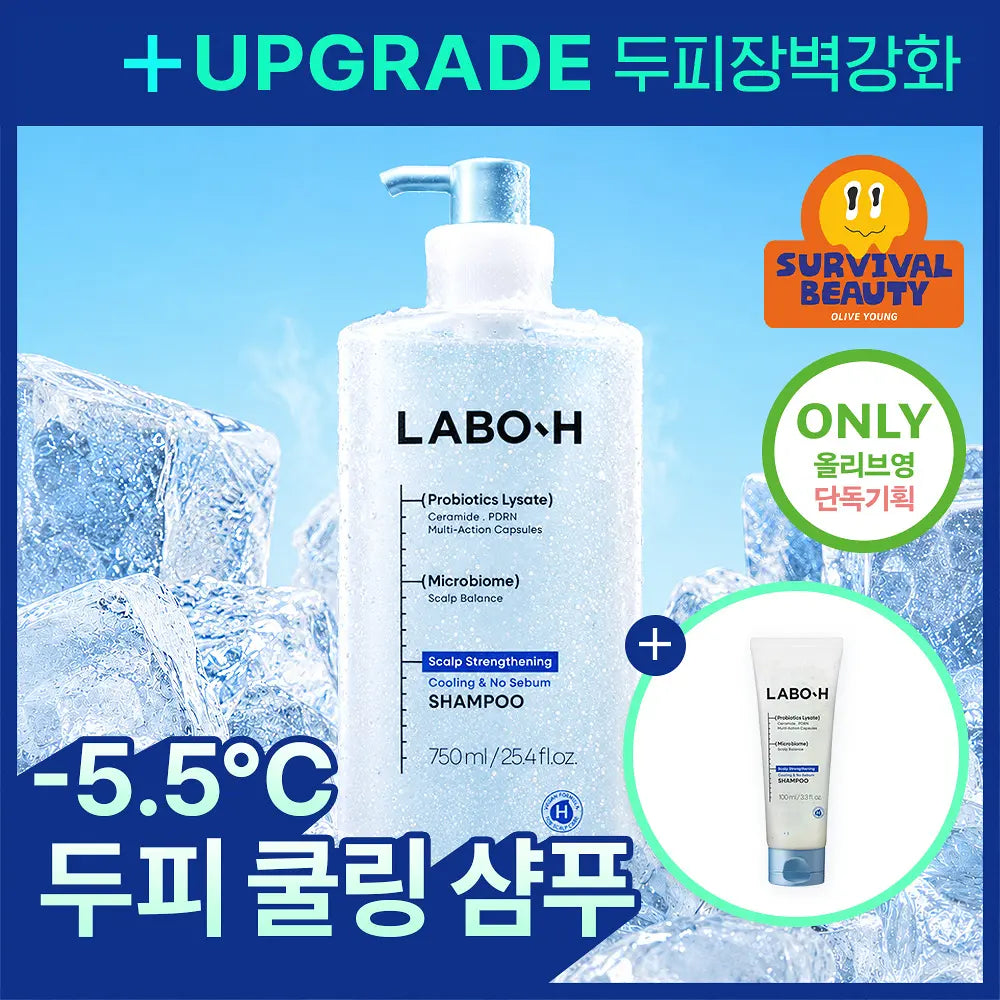 LABO-H Probiotics Hair Loss Symptom Relief Shampoo (Blue) | 750ml + 100ml