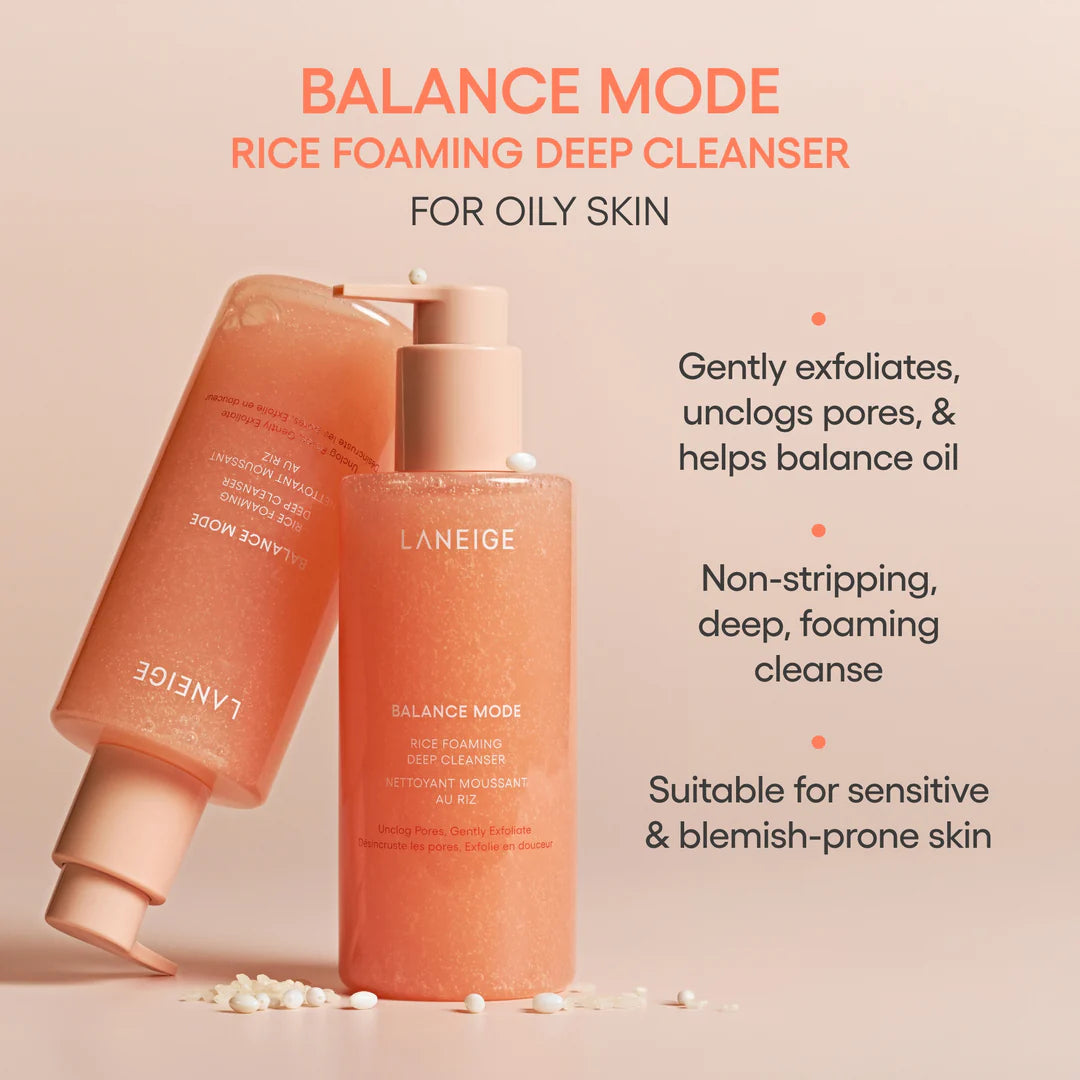 LANEIGE Balance Mode Rice Foaming Deep Cleanser | 250ml