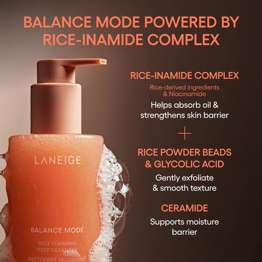LANEIGE Balance Mode Rice Foaming Deep Cleanser | 250ml