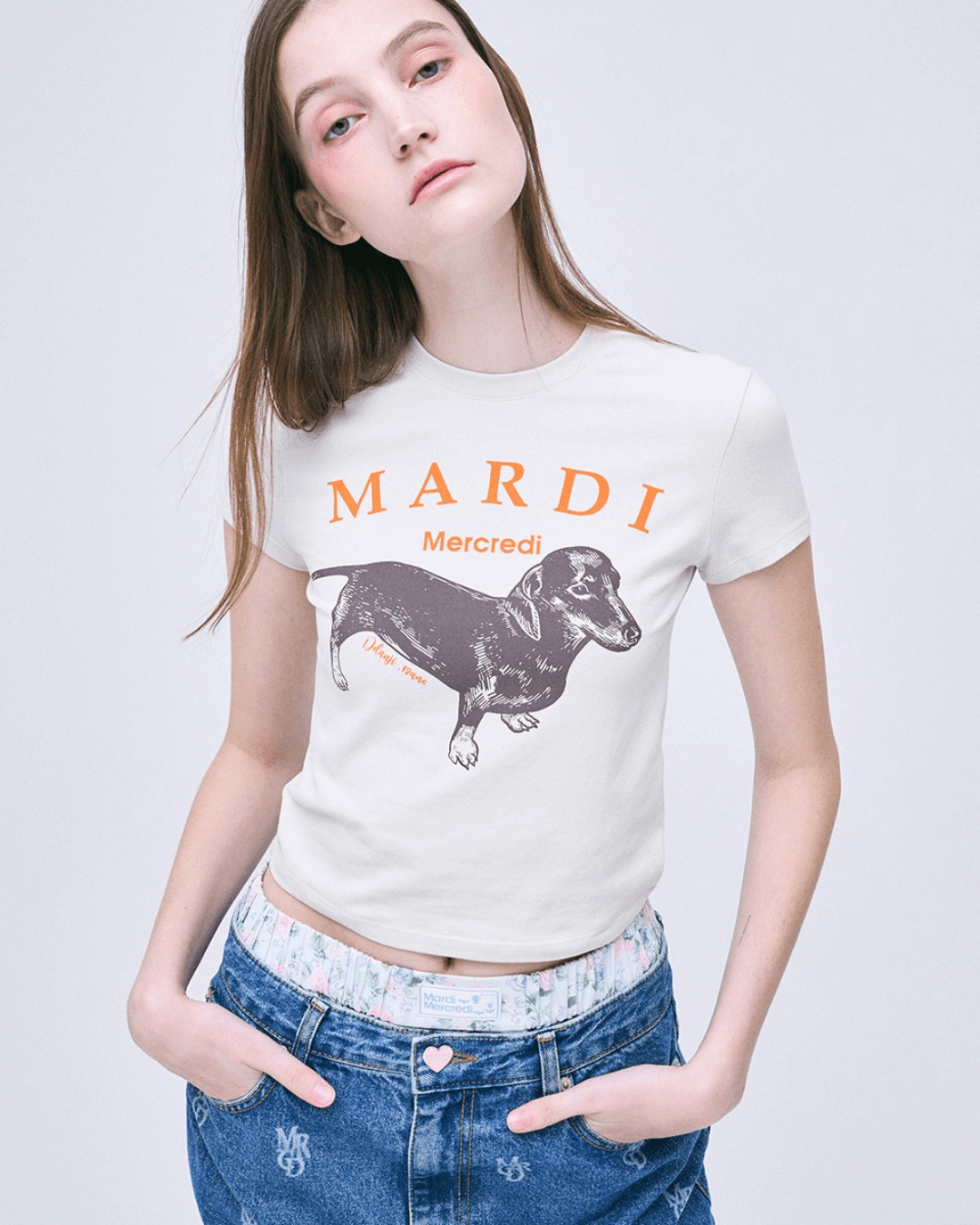 MARDI MERCREDI Cropped Tshirt Ddanji_Light Beige
