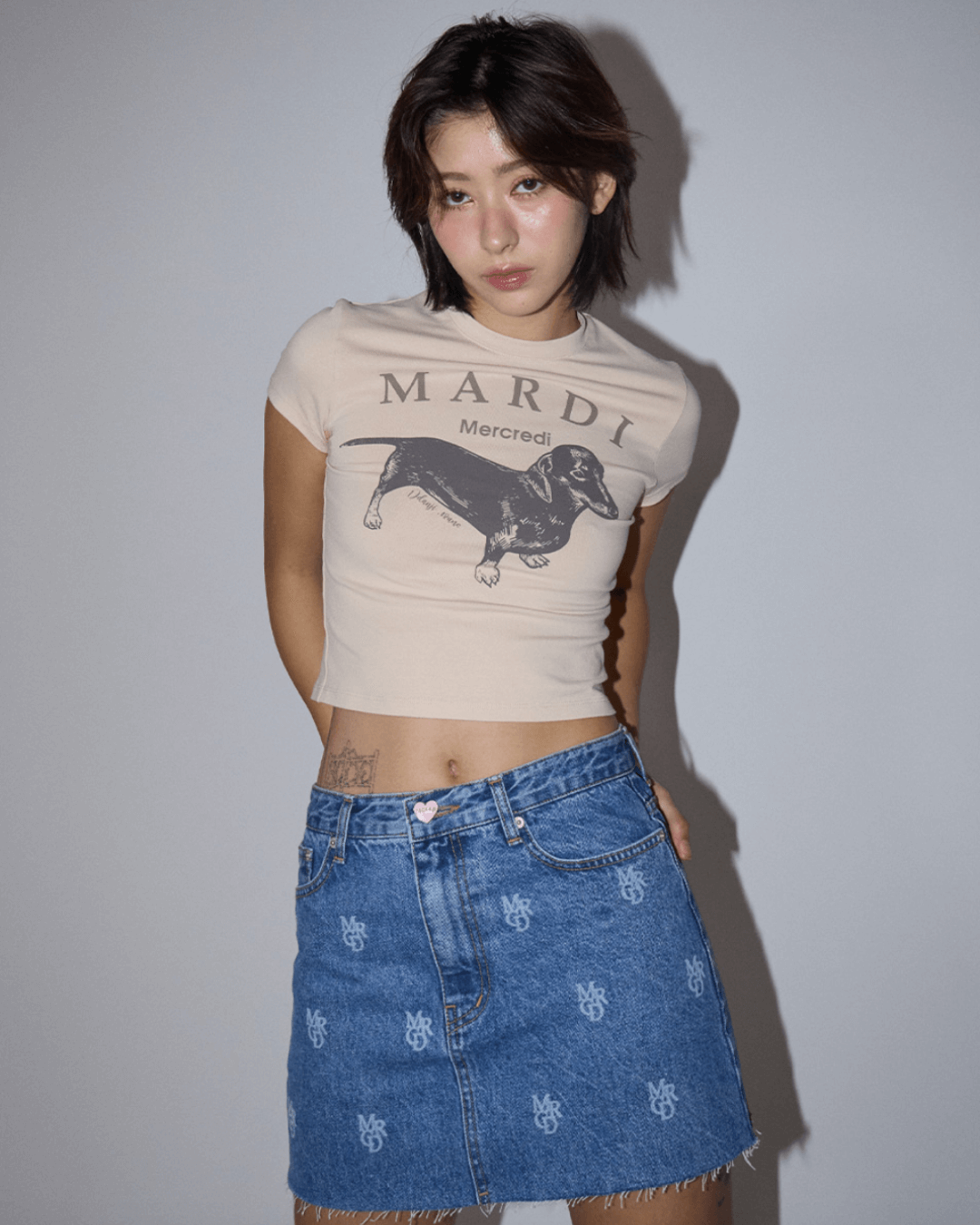 MARDI MERCREDI Cropped Tshirt Ddanji_Light Beige