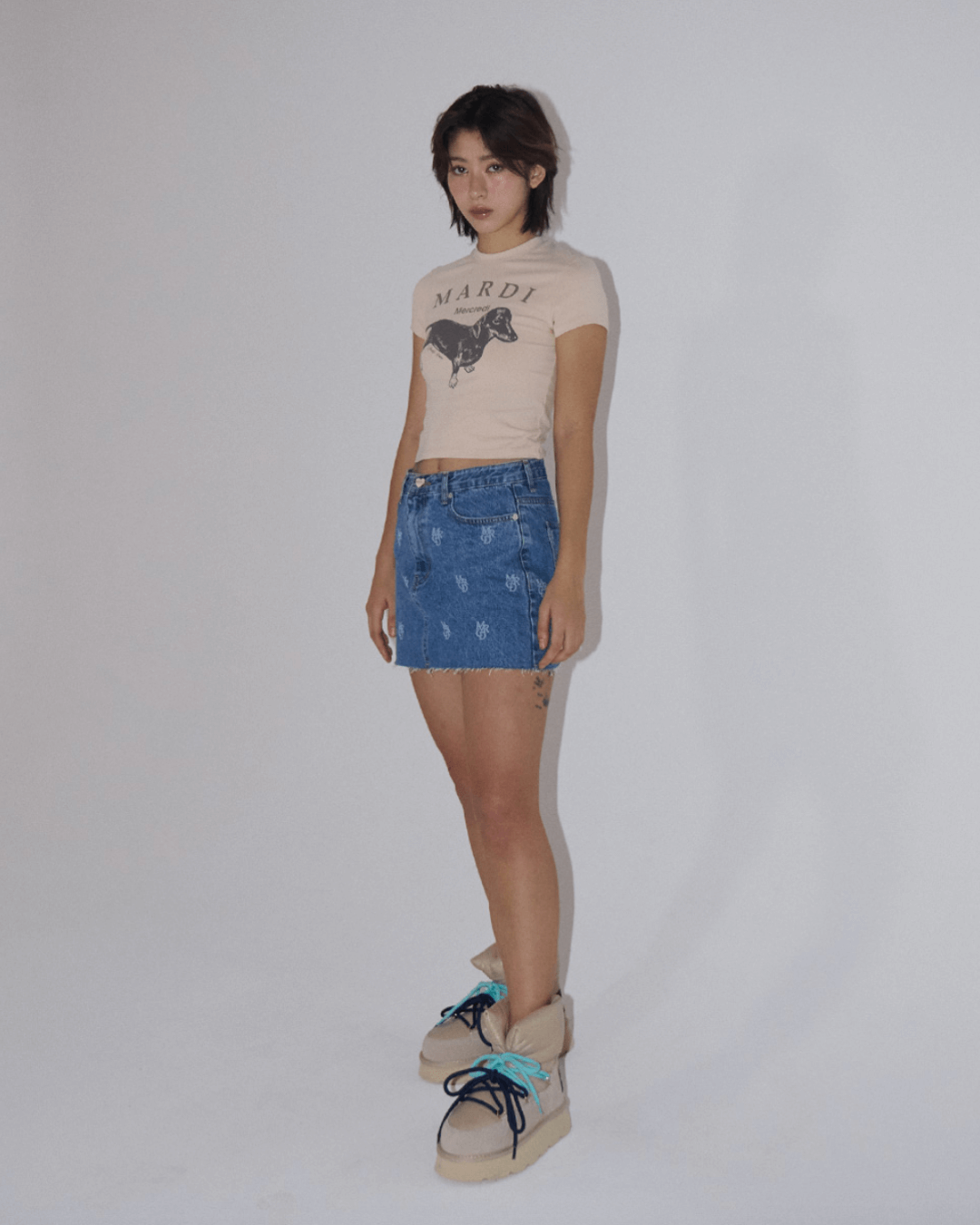 MARDI MERCREDI Cropped Tshirt Ddanji_Light Beige