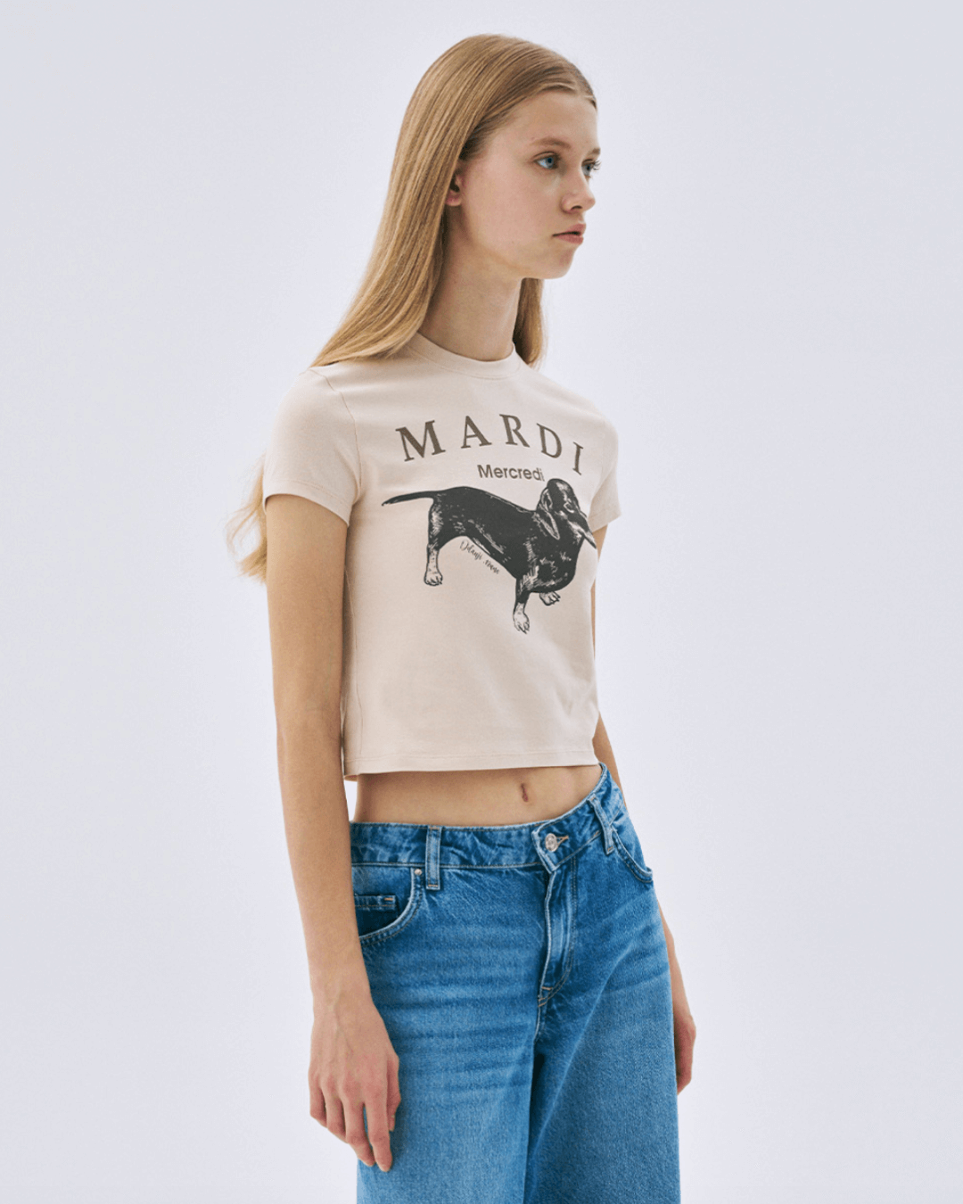 MARDI MERCREDI Cropped Tshirt Ddanji_Light Beige