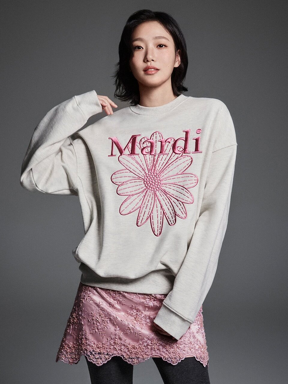 MARDI MERCREDI Sweatshirt Flowermardi Needlework