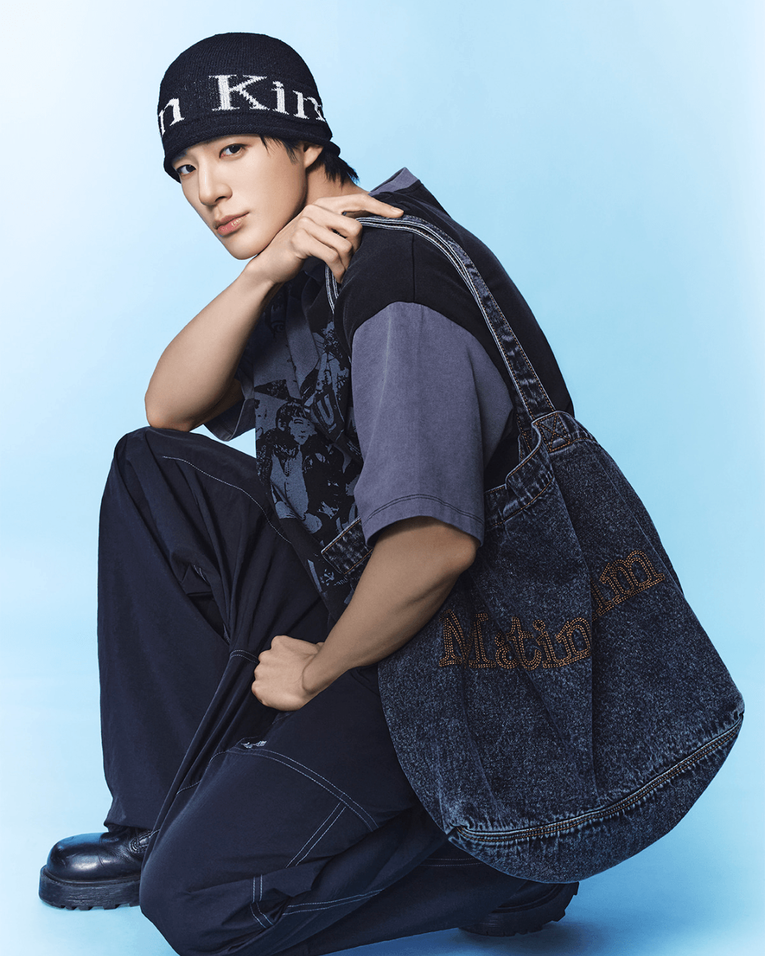 MATIN KIM 035 Stitch Denim Shoulder Bag (3colors)