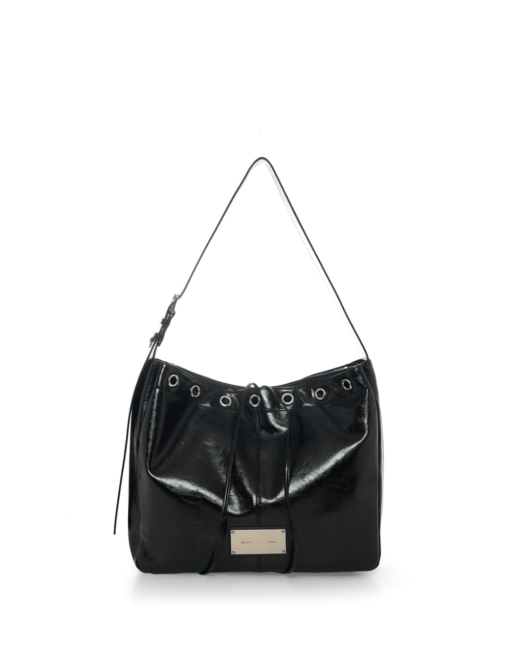 MATIN KIM 036 Eyelet Point Layered Big Shoulder (Black)