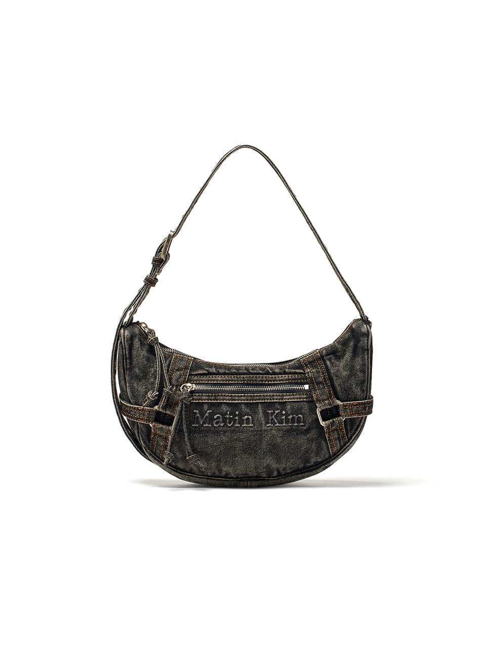 MATIN KIM 016 Washed Denim Mini Hobo Bag