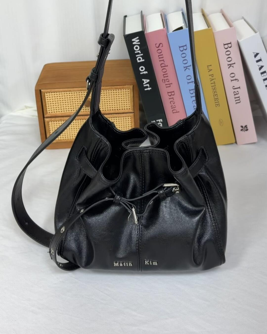 MATIN KIM 047 Belted Volunn Small Buckle Bag