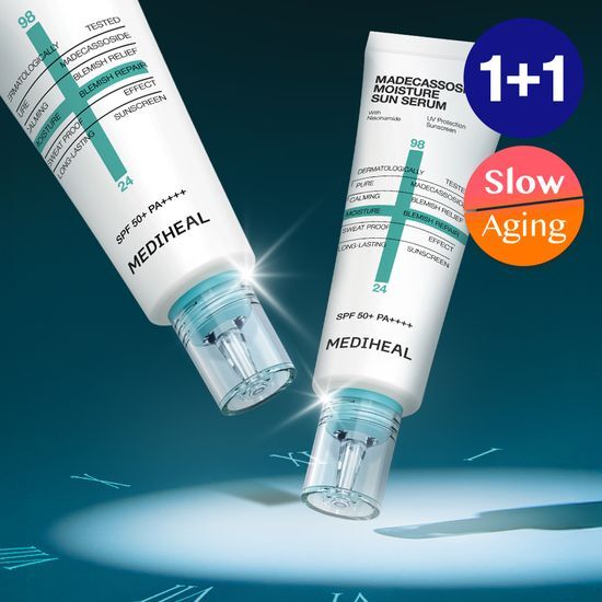 MEDIHEAL Madecassoside Moisture Sun Serum Blemish Repair | 50g+50g +Serum 10ml