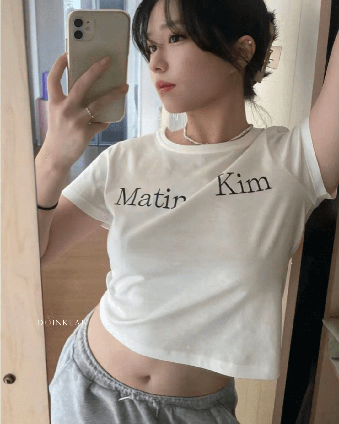 MATIN KIM Logo Crop Top
