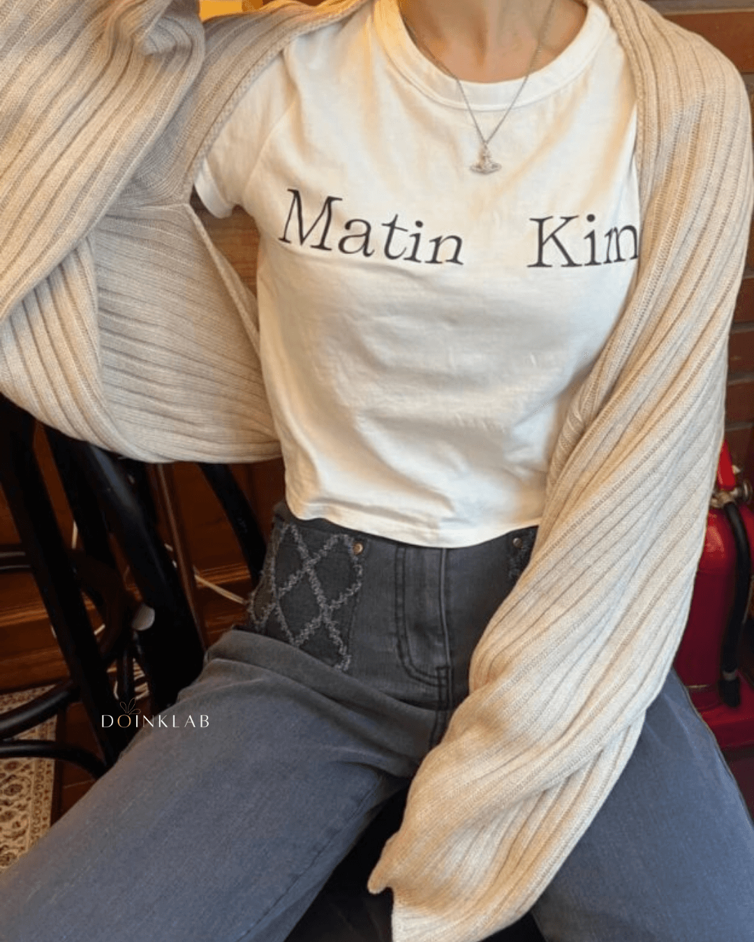 MATIN KIM Logo Crop Top