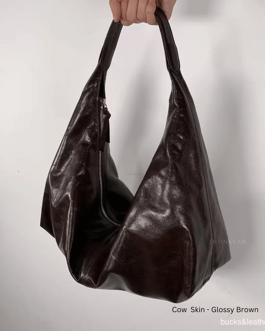 Bucks and Leather Swing Bag L自然皱褶随性手提包 大号 Large 010