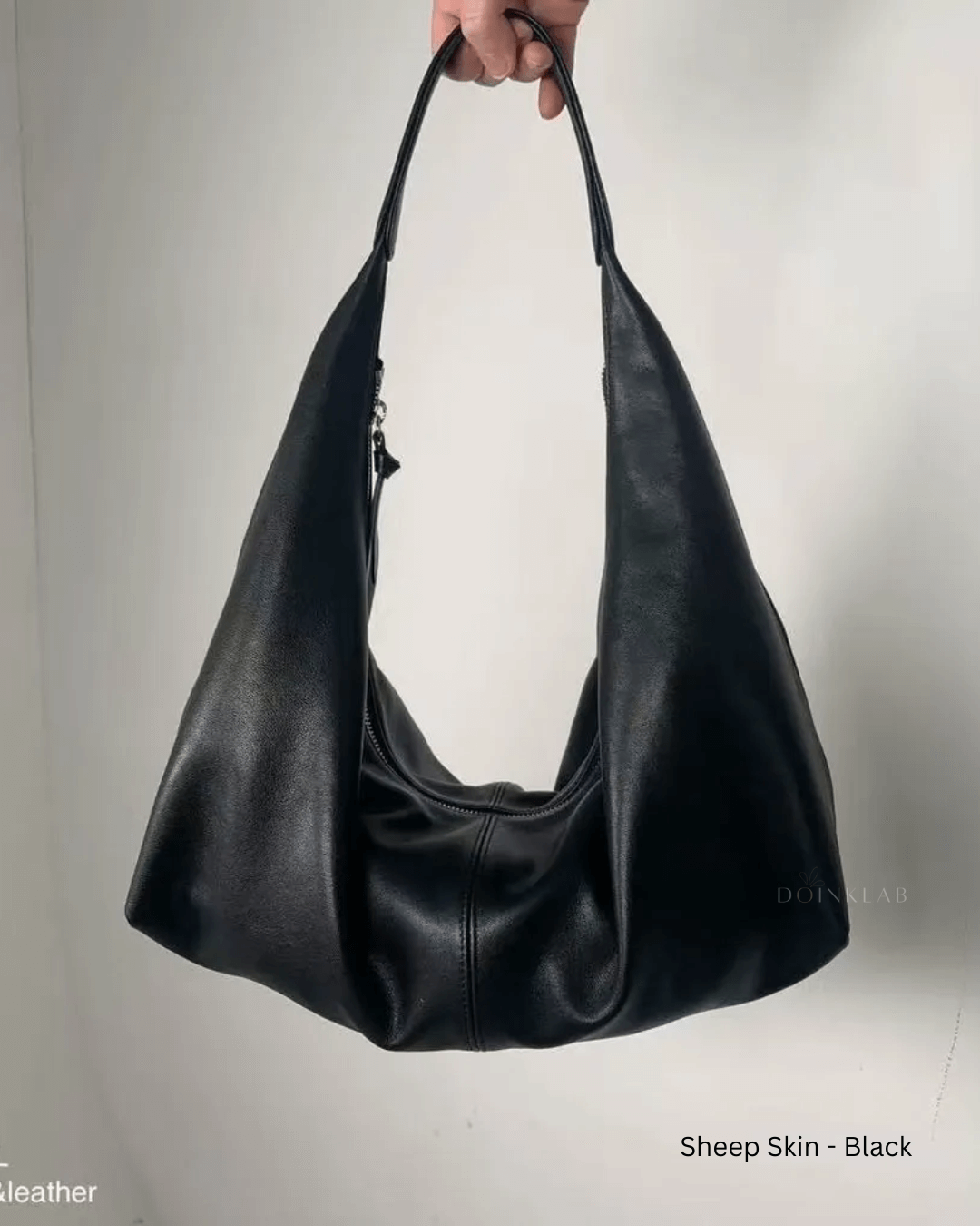 Bucks and Leather Swing Bag L自然皱褶随性手提包 大号 Large 010
