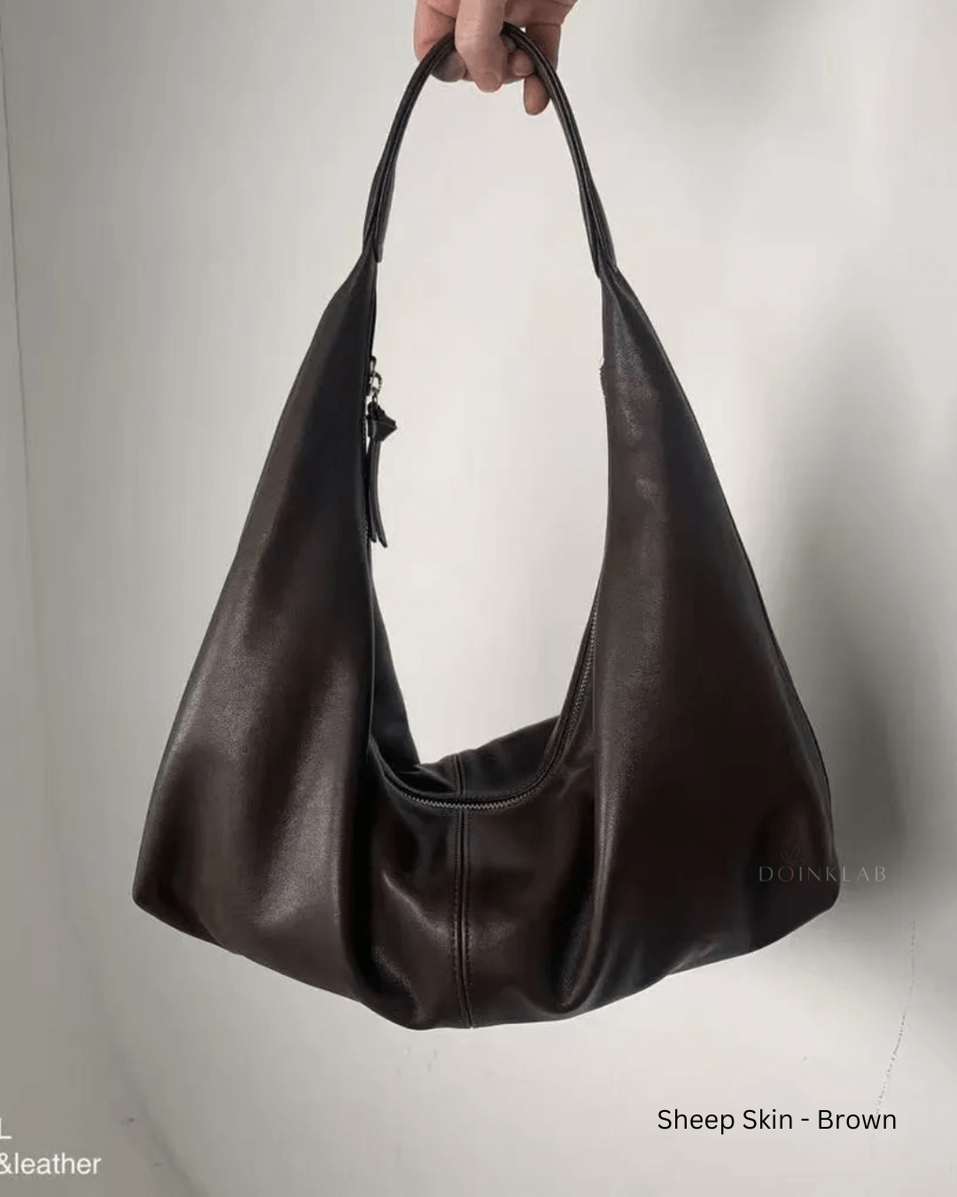 Bucks and Leather Swing Bag L自然皱褶随性手提包 大号 Large 010