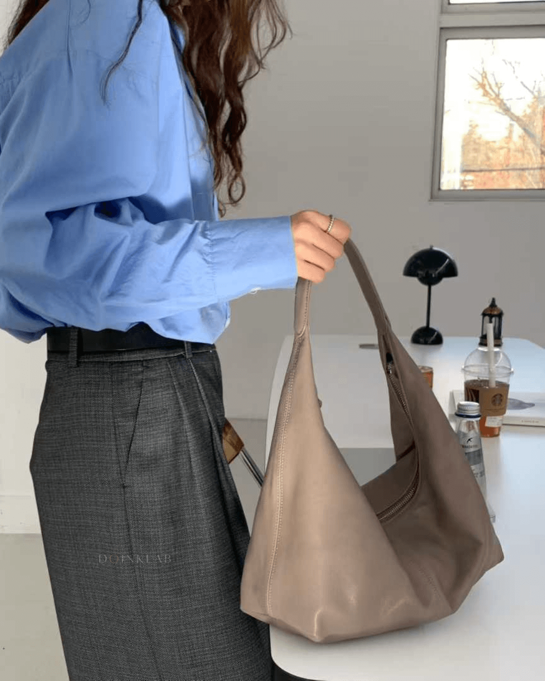 Bucks and Leather Swing Bag 自然皱褶随性手提包 中号 Medium 011