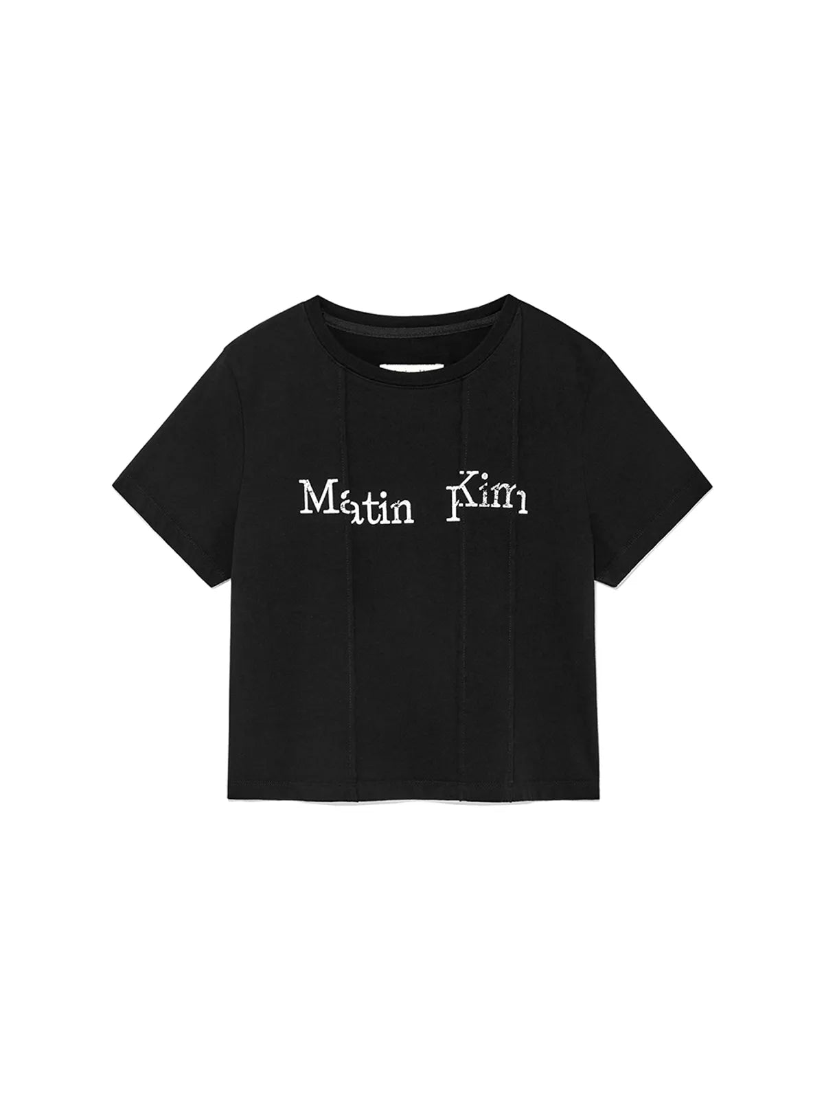 MATIN KIM UNBALANCE LOGO CROP TOP