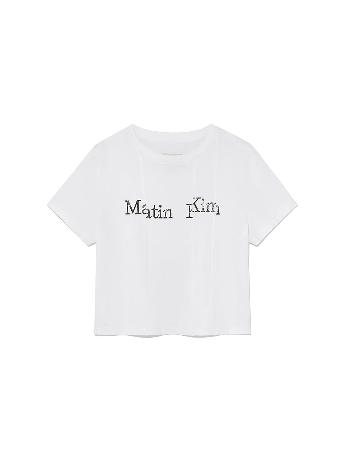 MATIN KIM UNBALANCE LOGO CROP TOP