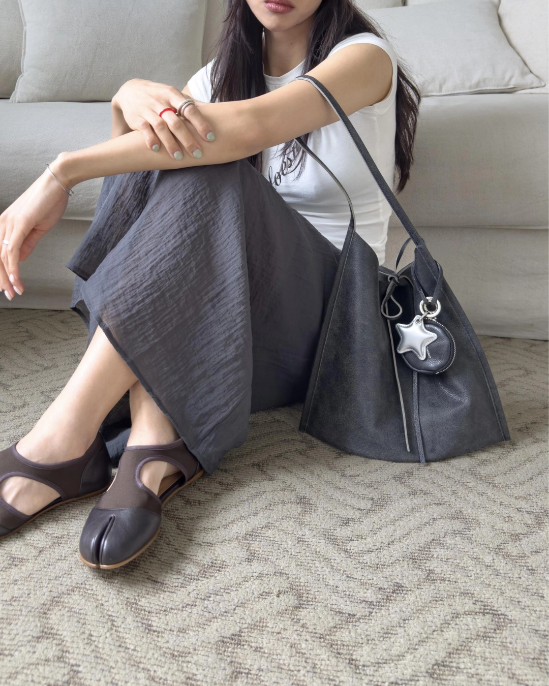 BUCKS AND LEATHER 056 Flat Shoulder Bag