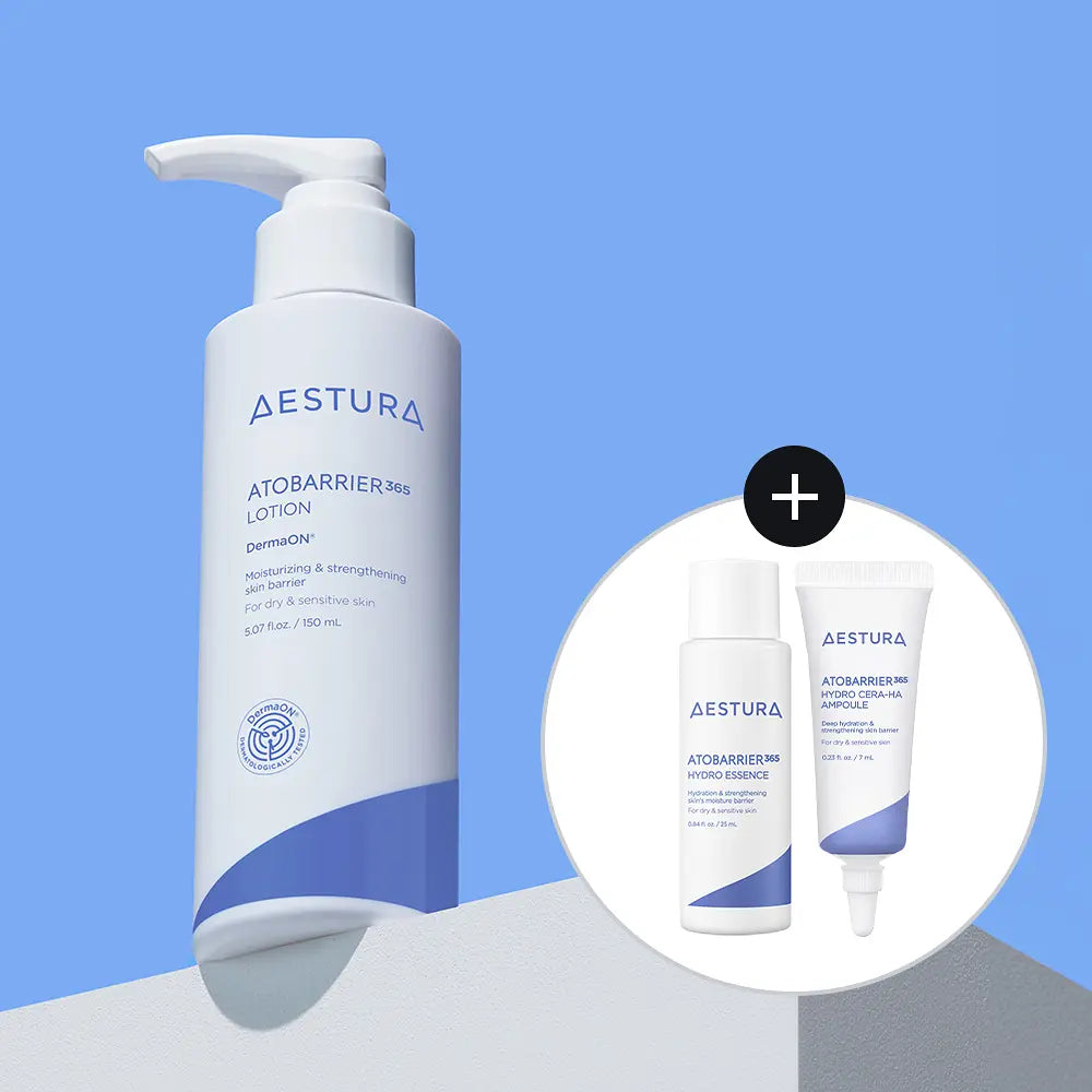 AESTURA Atobarrier 365 Lotion 150mL Special Set (+Hydro Essence 25mL + Cera-Hyal Moisture Ampoule 7ml)