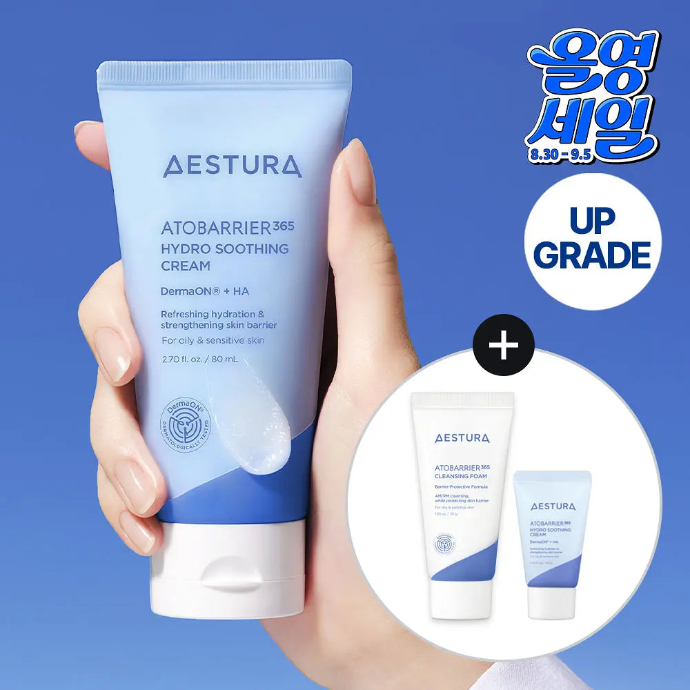 AESTURA Atobarrier 365 Hydro Soothing Cream | 80ml (+Toner 25ml+Cleansing Foam 30g)