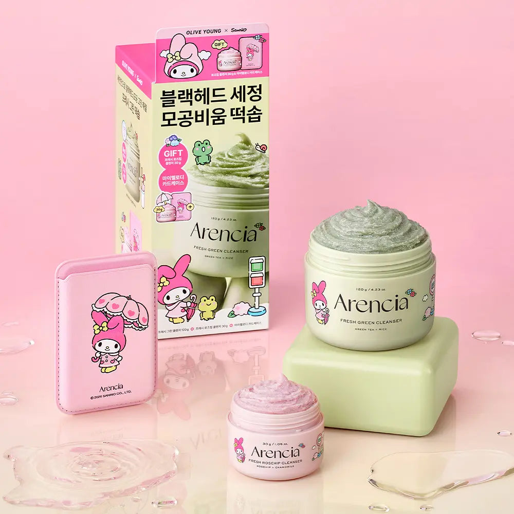ARENCIA Fresh Green Cleanser (Pore Care) | 120g + Pink 30g + Card Case