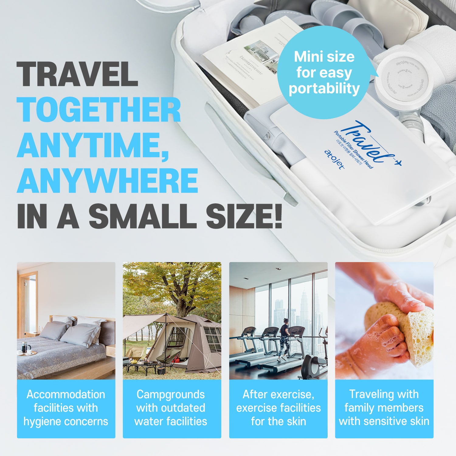 ATOJET 001 Portable Filter Shower Head ( with 3 Filter Set )