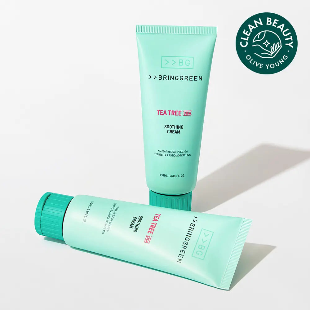 BRINGGREEN Tea Tree Cica Soothing Cream | 100ml+100ml