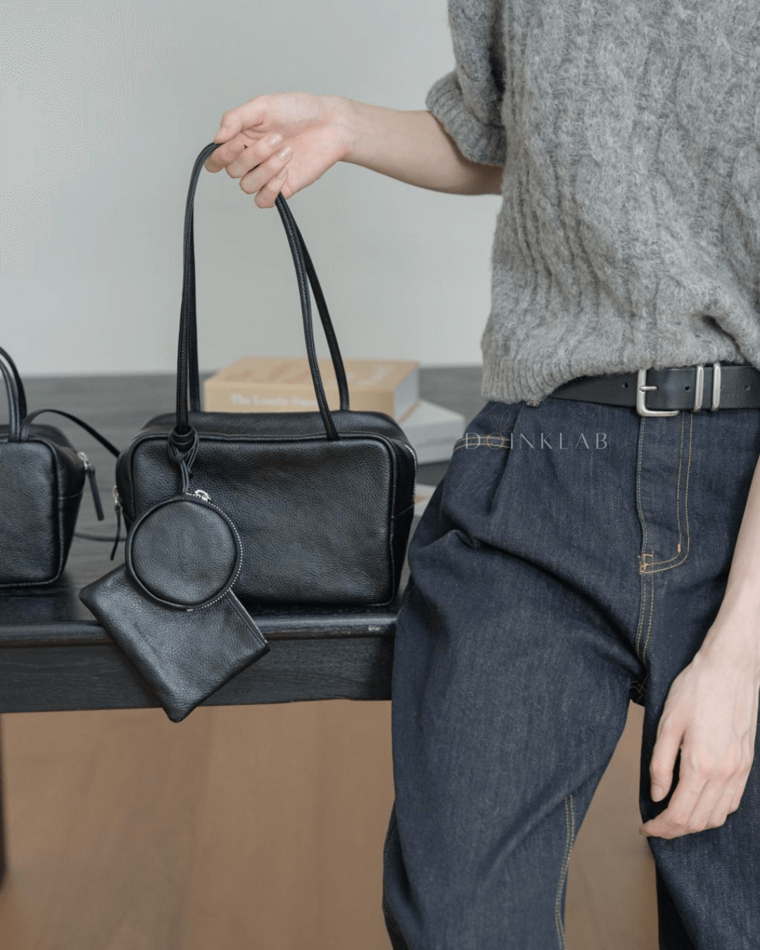BUCKS AND LEATHER Block Bag