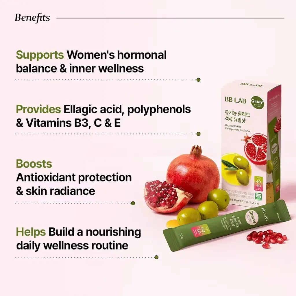 BB LAB Organic EVOO Pomegranate Dual Shot | 10 Sticks