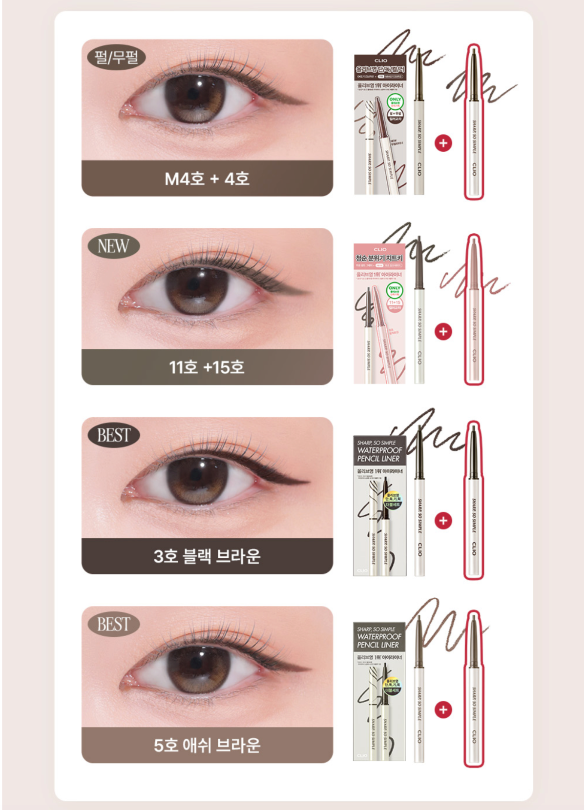 CLIO Sharp, So Simple Waterproof Pencil Liner | 1+1