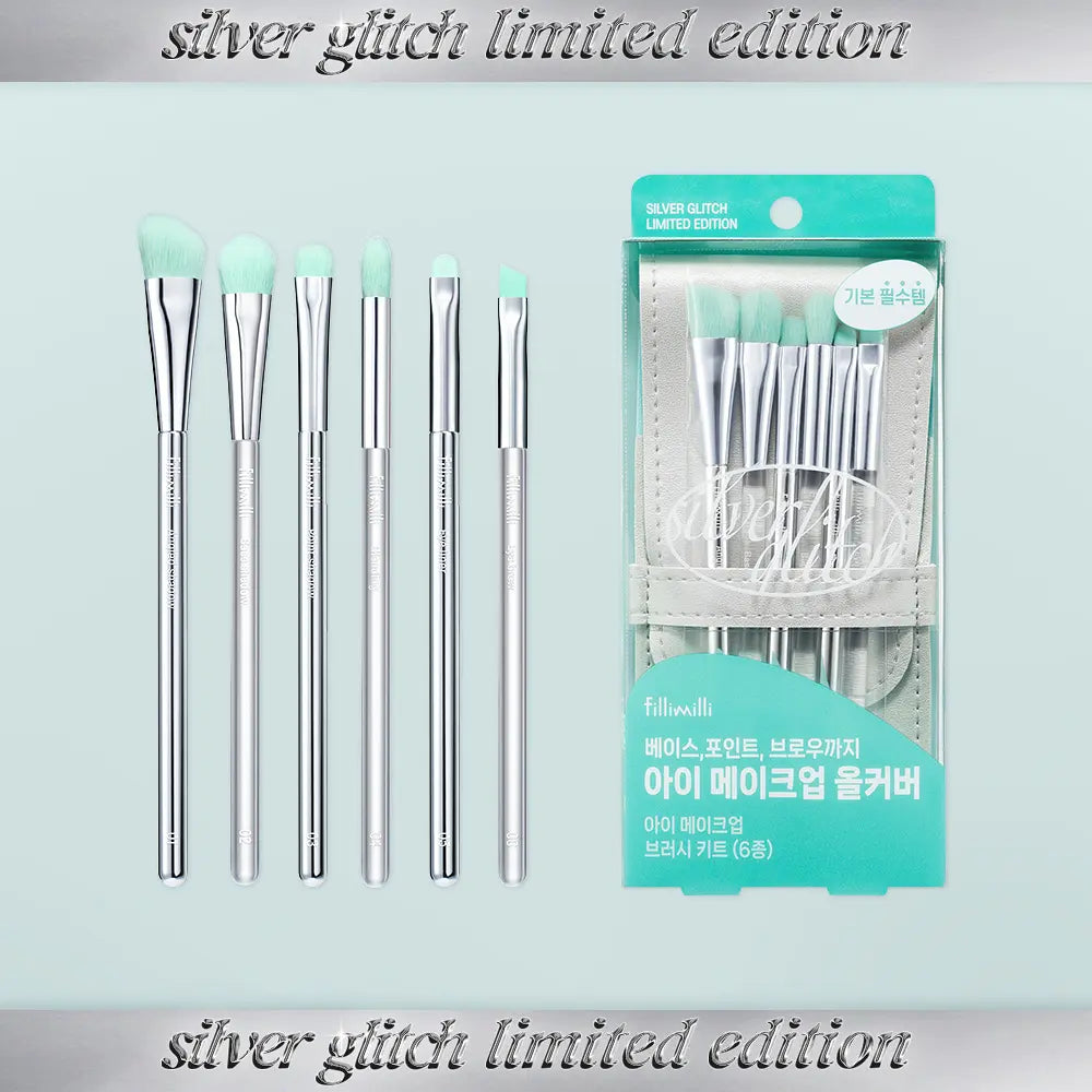 FILLIMILLI Eye Makeup Brush set (6 Brush) Silver Y2K Limited Edition