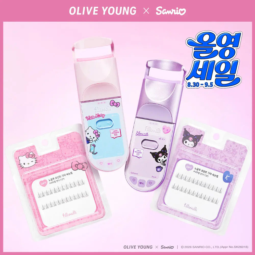 Fillimilli Easy Curling Heating Eyelash Curler USB Type (22R) | Hello kitty version Free Eyelashes