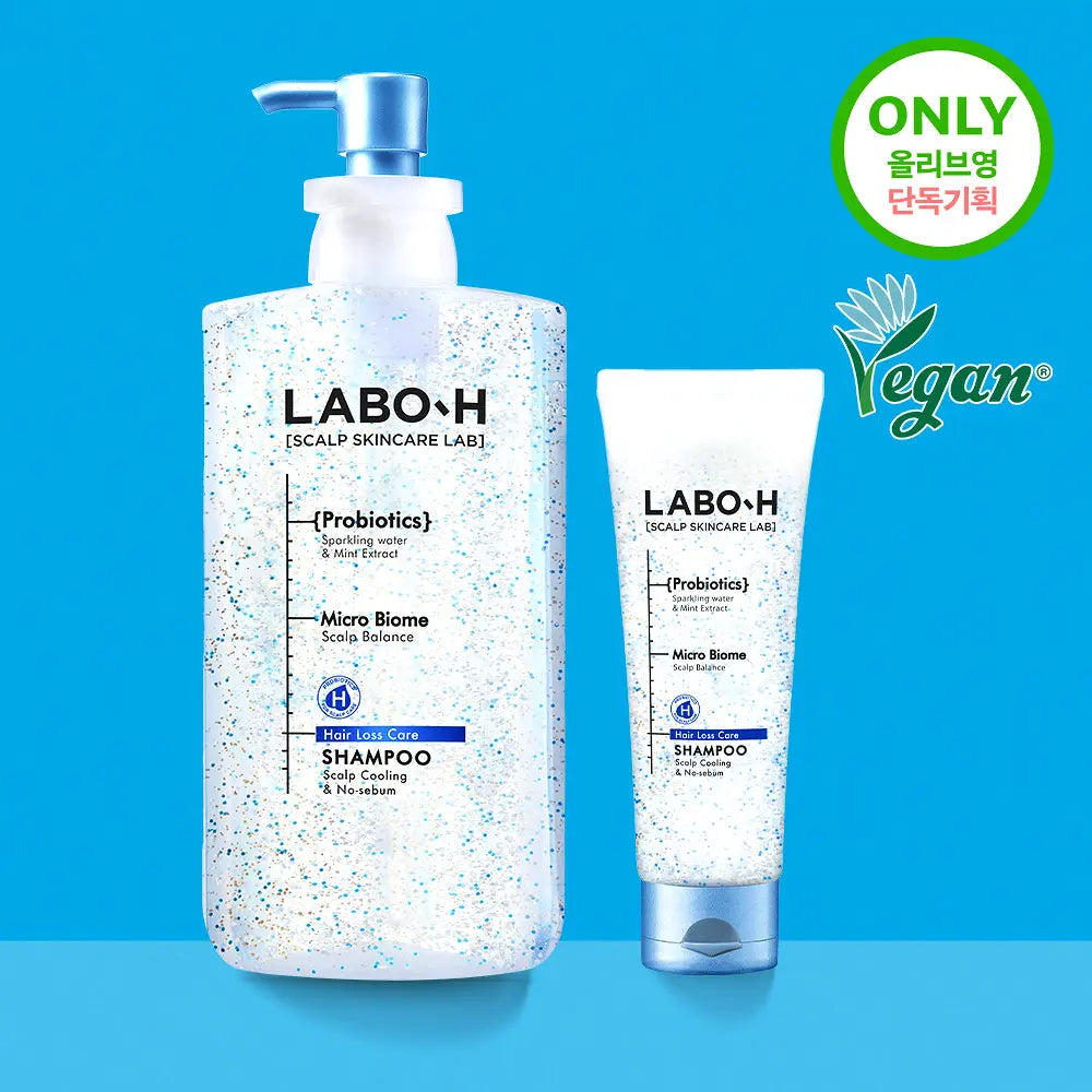 LABO-H Probiotics Hair Loss Symptom Relief Shampoo (Scalp Cooling) | 750ml+125ml + Mirror Keyring