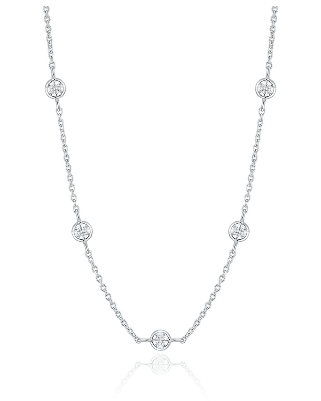 LLOYD 067 Bezel Set Station Necklace