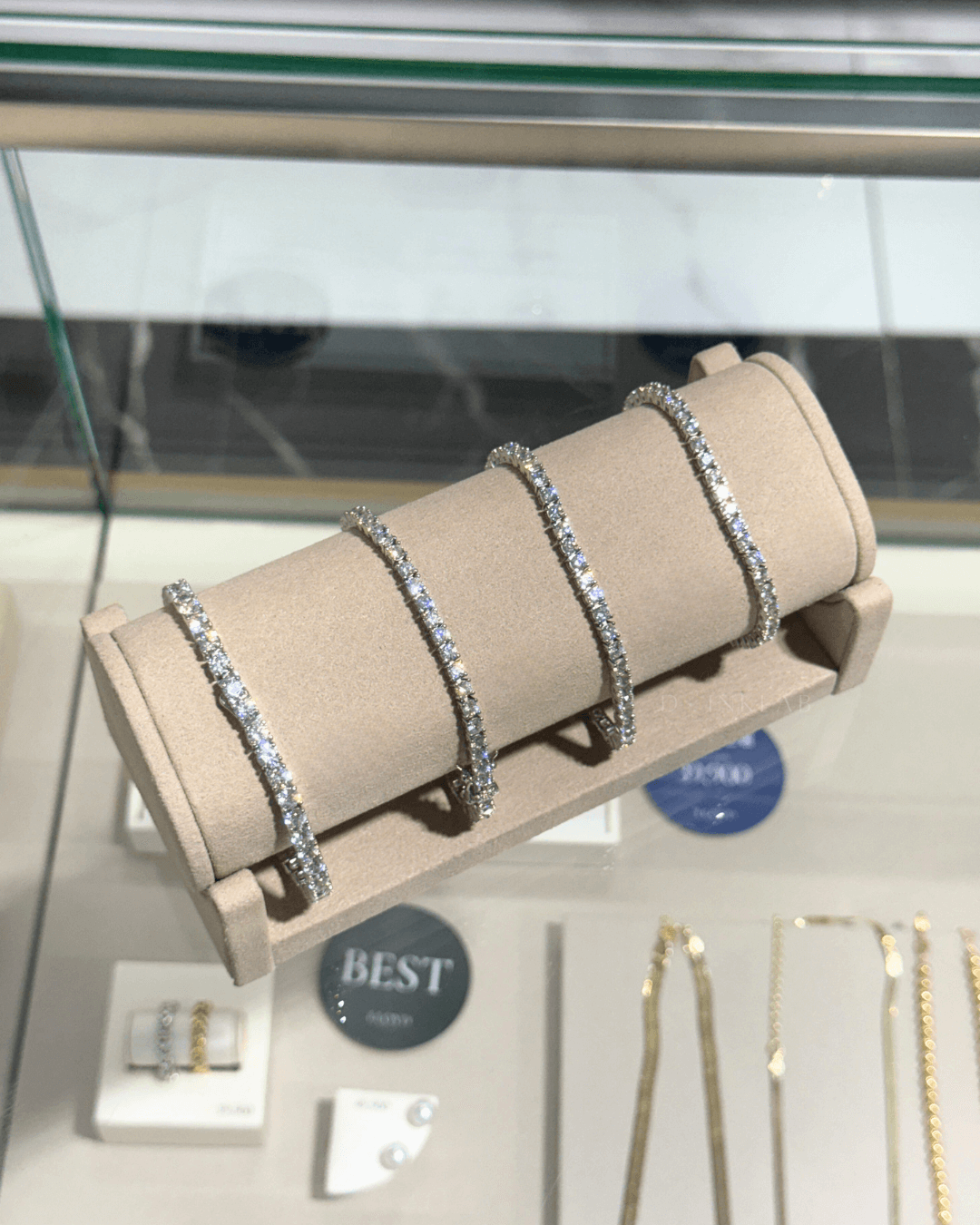 LLOYD Brass 铜镀银 网球手链 Tennis Bracelet