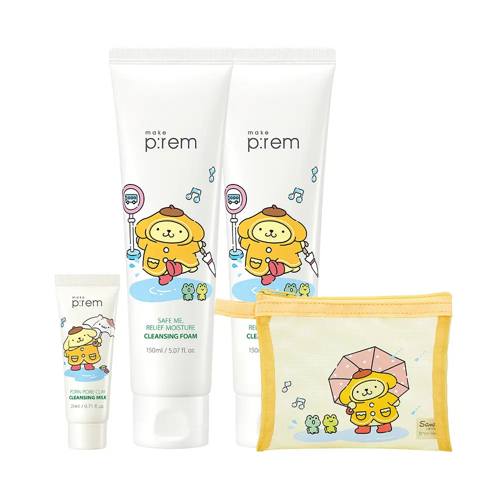 MAKE P:REM Relief Moisture Cleansing Foam | 150ml+150ml+PDRN Cleanser 21ml + Pouch