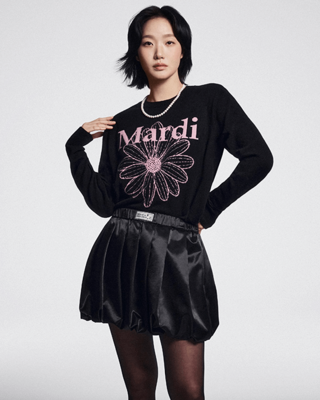 MARDI MERCREDI CASHMERE CREW NECK FLOWERMARDI