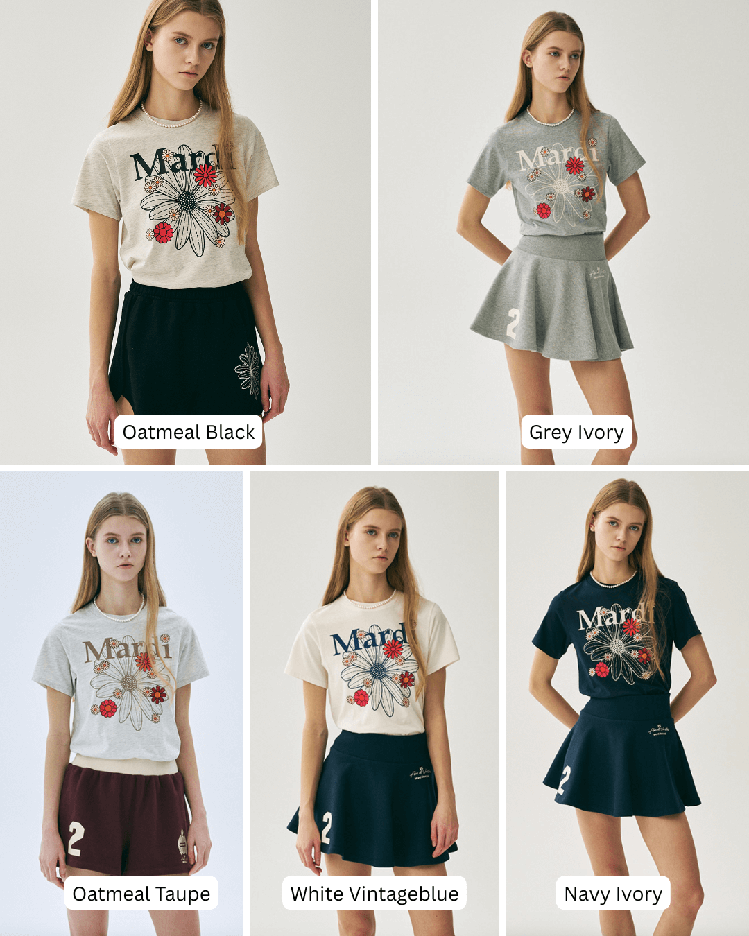 MARDI MERCREDI Slim Tshirt Flowermardi Blossom