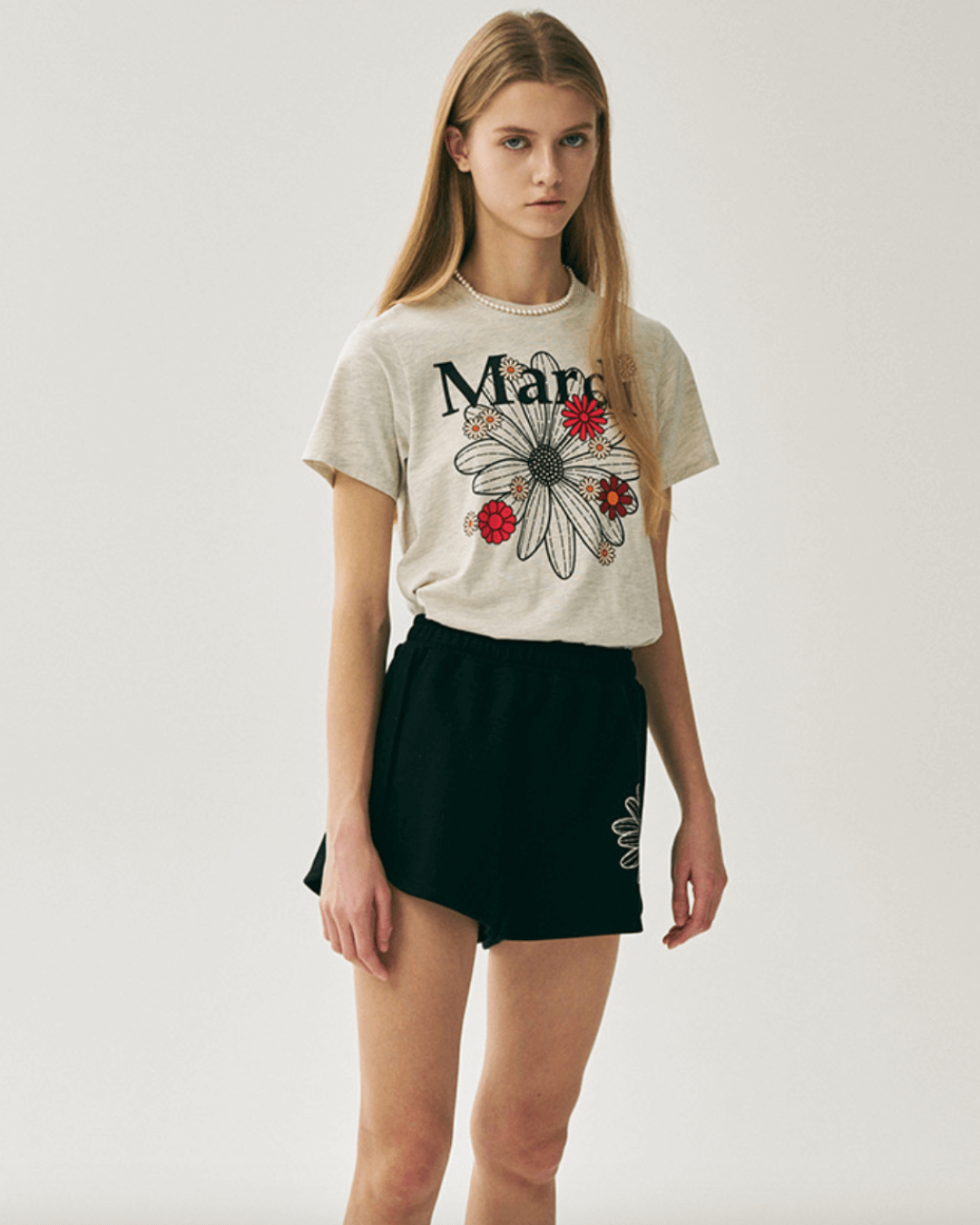 MARDI MERCREDI Slim Tshirt Flowermardi Blossom