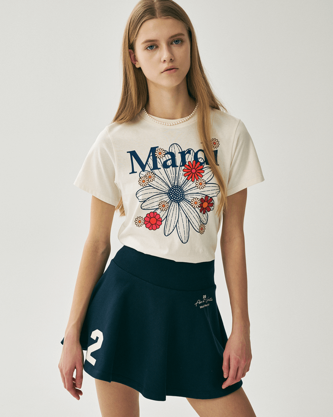 MARDI MERCREDI Slim Tshirt Flowermardi Blossom