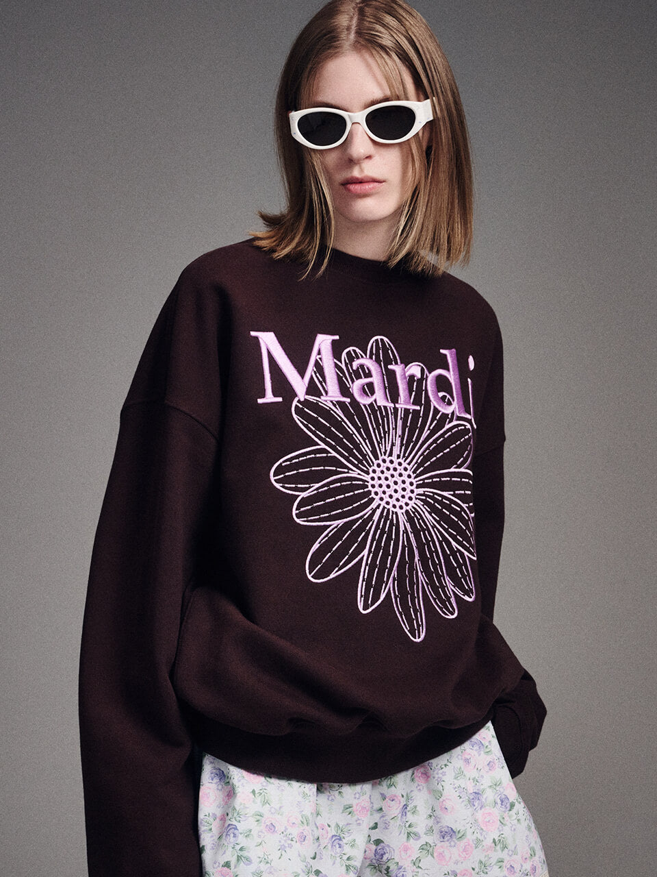 MARDI MERCREDI Sweatshirt Flowermardi Needlework