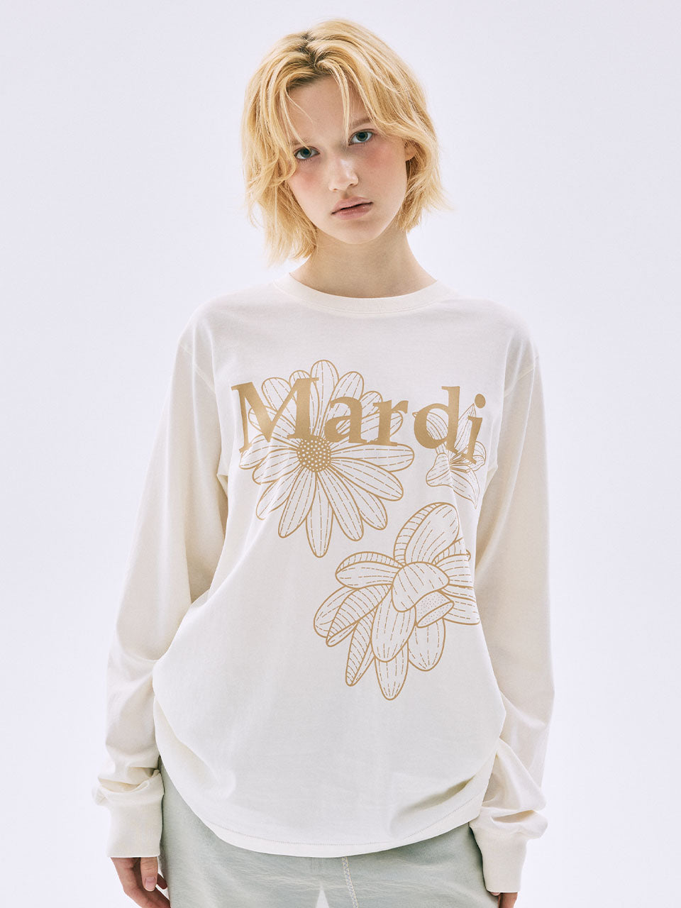 MARDI MERCREDI Tshirt Long Sleeve Triple Flower