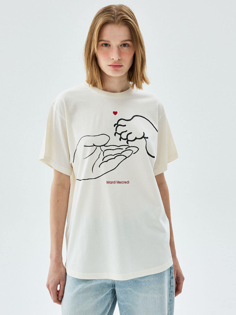 MARDI MERCREDI Tshirt Drawing CH Ddanji (Color Cream)