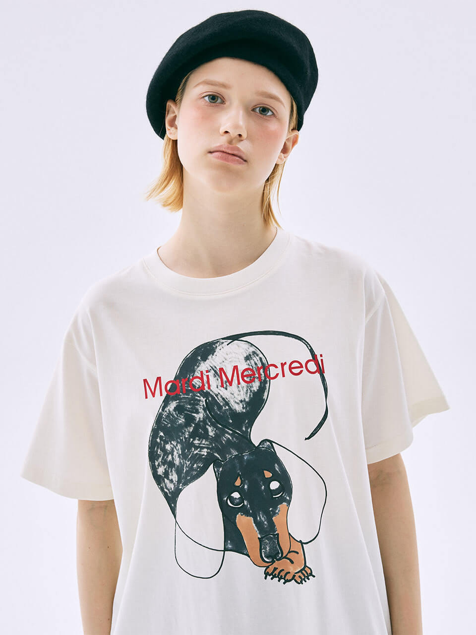 MARDI MERCREDI Tshirt Drawing CH Ddanji (Color Cream)