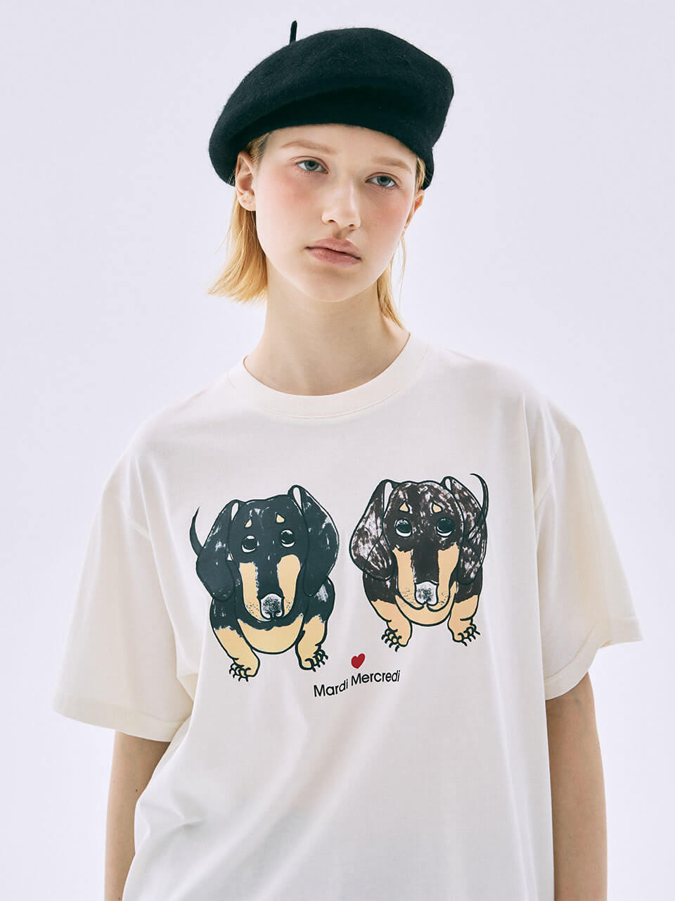MARDI MERCREDI Tshirt Drawing CH Ddanji (Color Cream)