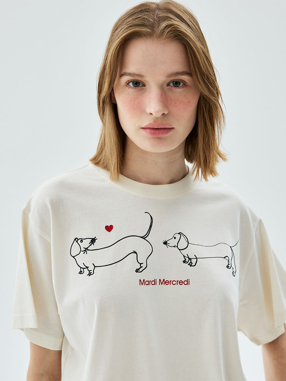MARDI MERCREDI Tshirt Drawing CH Ddanji (Color Cream)