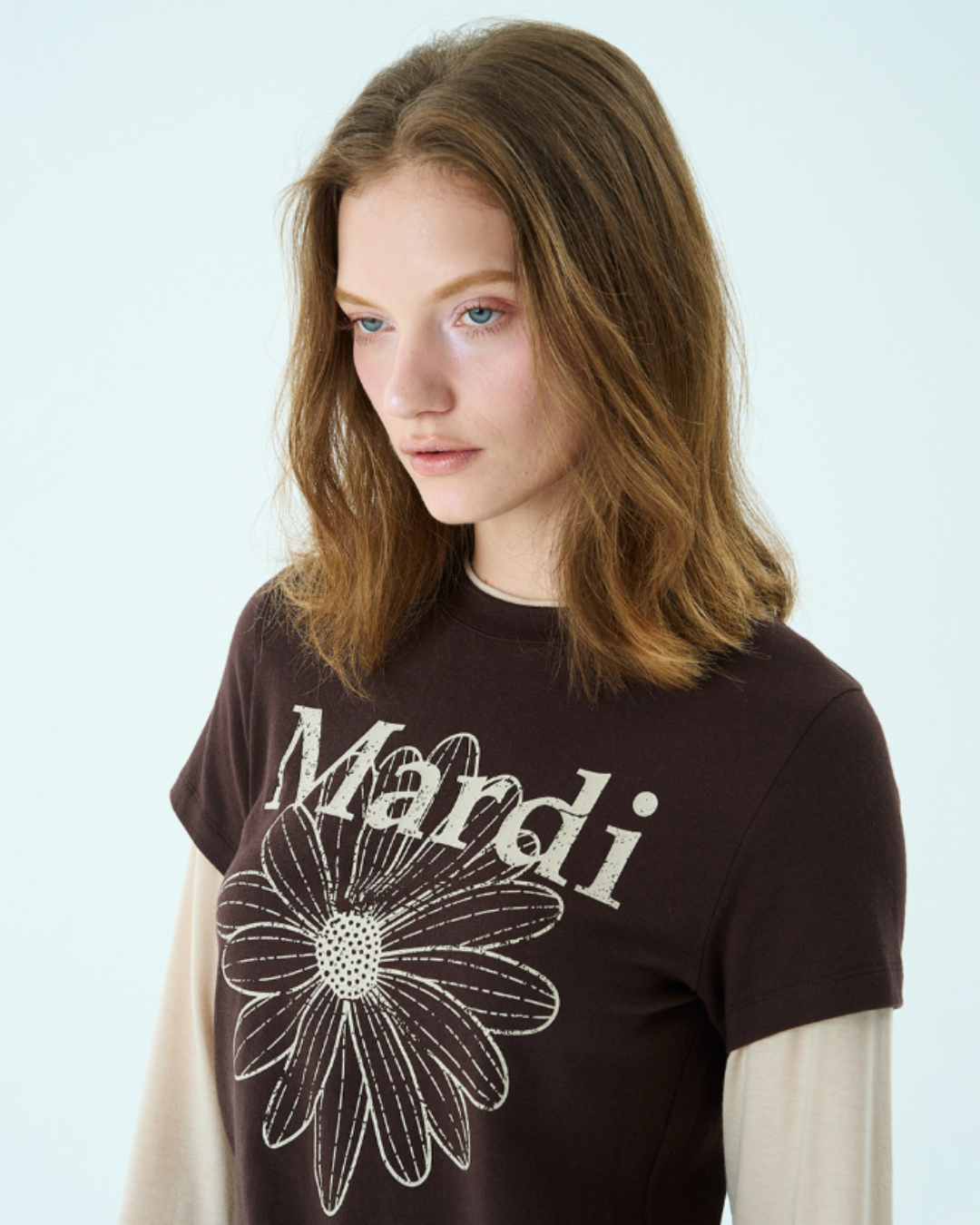 MARDI 121 SLIM TSHIRT LONG SLEEVE LAYERED FLOWERMARDI CRACKED