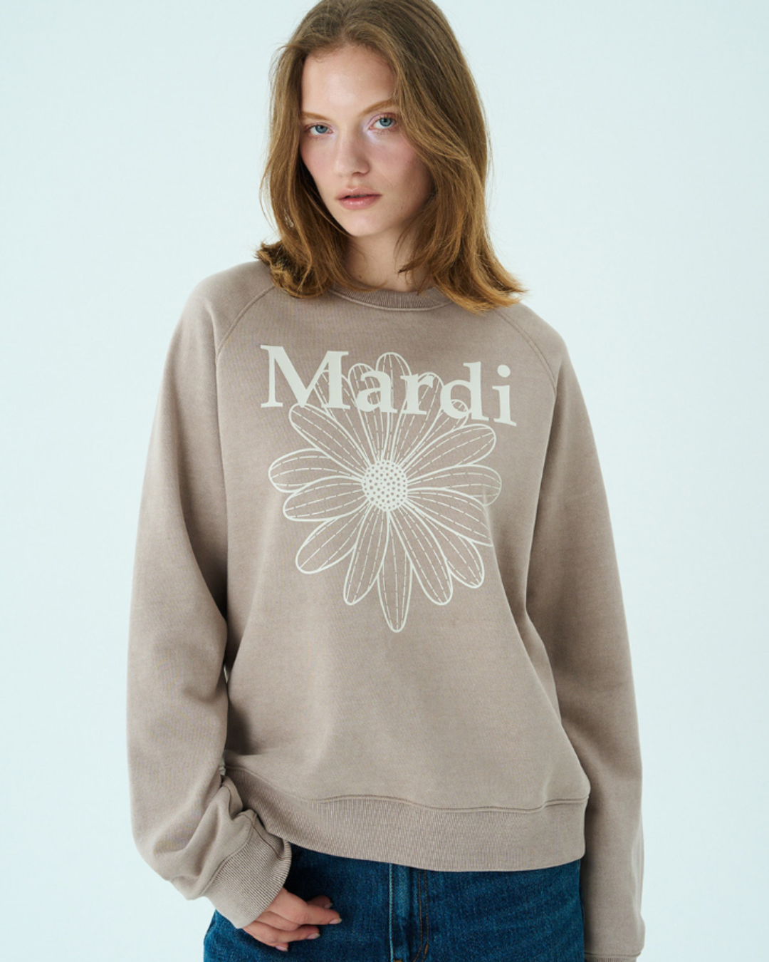 MARDI 106 SWEATSHIRT RAGLAN FLOWERMARDI PIGMENT WASHING